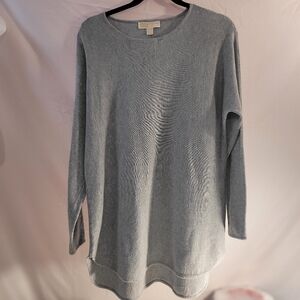 MICHAEL Michael Kors Women's Hi-Lo Hem Tunic Sweater Top Light Gray, M